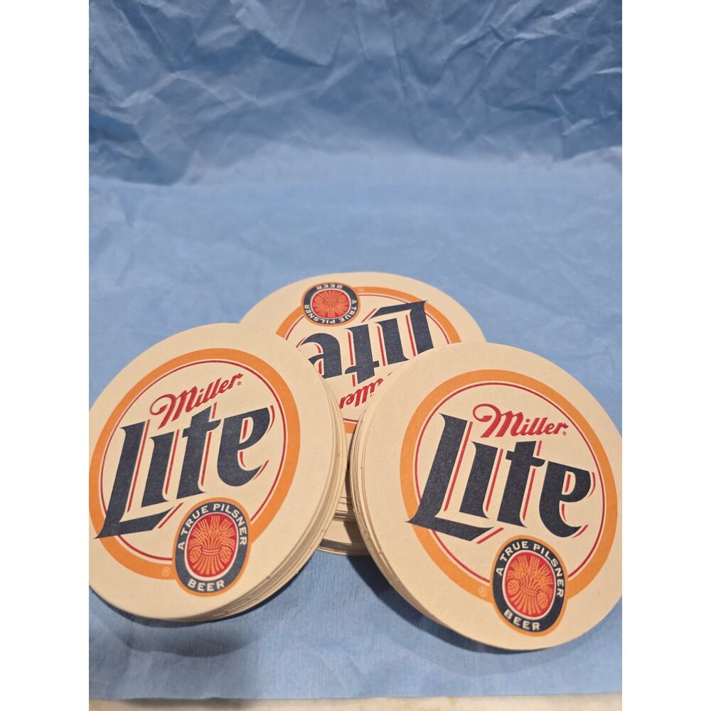 Miller Lite New Coaster Double Sided Pilsner Beer Home Bar Collectible